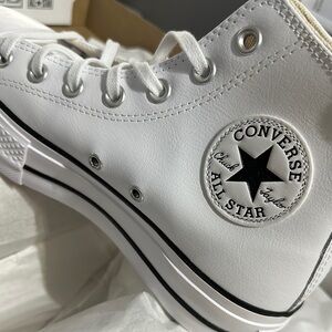 Converse White High-Top Sneakers Leather